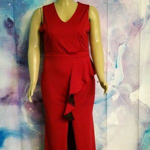 (NWOT) Burgundy ruffled Dress